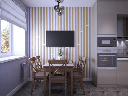 Фото № 1: Дизайн-проект кухни 11.02  м² Стиль Модернизм для ЖК Московский