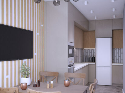 Фото № 3: Дизайн-проект кухни 11.02  м² Стиль Модернизм для ЖК Московский