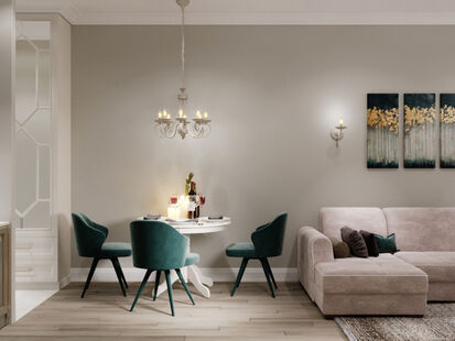 Фото № 3: Дизайн-проект квартиры-студии 30.27  м² Стиль Американская классика для ЖК Хэдлайнер