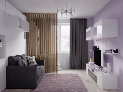 Фото № 5: Дизайн-проект однокомнатной квартиры 35.83  м² Стиль Контемпорари для ЖК Мир Митино