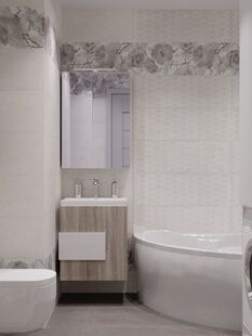 Фото № 2: Дизайн-проект однокомнатной квартиры 35.83  м² Стиль Контемпорари для ЖК Мир Митино