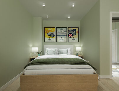 Фото № 3: Дизайн-проект однокомнатной квартиры 34.54  м² Стиль Современный для ЖК Московский