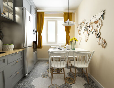 Фото № 5: Дизайн-проект однокомнатной квартиры 34.54  м² Стиль Современный для ЖК Московский