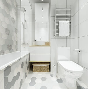 Фото № 6: Дизайн-проект однокомнатной квартиры 34.54  м² Стиль Современный для ЖК Московский