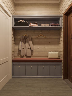 Фото № 5: Дизайн-проект однокомнатной квартиры 39.0  м² Стиль Контемпорари для нескольких помещений частного дома