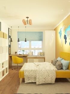 Фото № 3: Дизайн-проект четырехкомнатной квартиры 84.9  м² Стиль Модернизм для ЖК Саларьево Парк