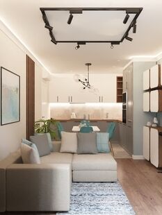 Фото № 6: Дизайн-проект четырехкомнатной квартиры 84.9  м² Стиль Модернизм для ЖК Саларьево Парк