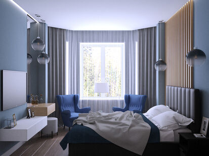 Фото № 1: Дизайн-проект трехкомнатной квартиры 76.6  м² Скандинавский стиль для ЖК Московский