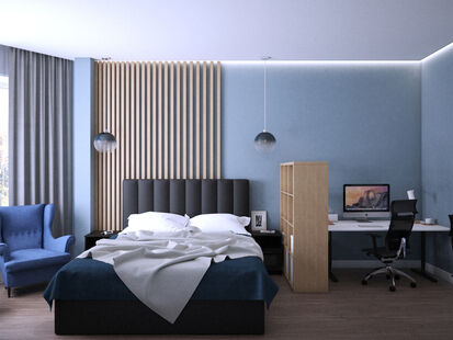 Фото № 6: Дизайн-проект трехкомнатной квартиры 76.6  м² Скандинавский стиль для ЖК Московский