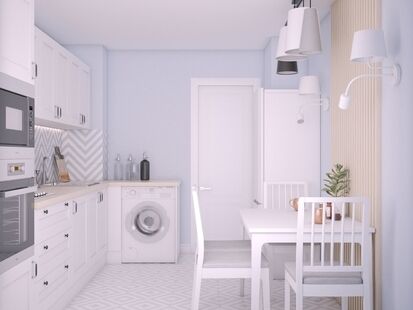 Фото № 2: Дизайн-проект трехкомнатной квартиры 76.6  м² Скандинавский стиль для ЖК Московский