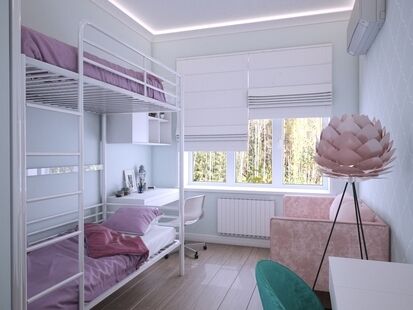 Фото № 5: Дизайн-проект трехкомнатной квартиры 76.6  м² Скандинавский стиль для ЖК Московский