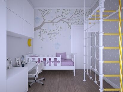 Фото № 3: Дизайн-проект трехкомнатной квартиры 76.6  м² Скандинавский стиль для ЖК Московский