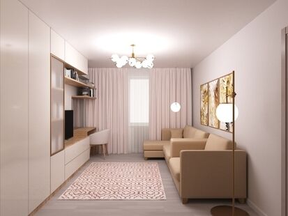 Фото № 4: Дизайн-проект трехкомнатной квартиры 83.0  м² Стиль Модернизм для УК Мастер ЖКХ