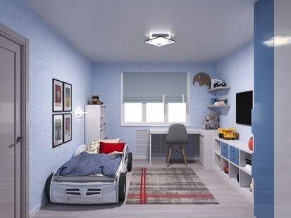 Фото № 3: Дизайн-проект трехкомнатной квартиры 83.0  м² Стиль Модернизм для УК Мастер ЖКХ