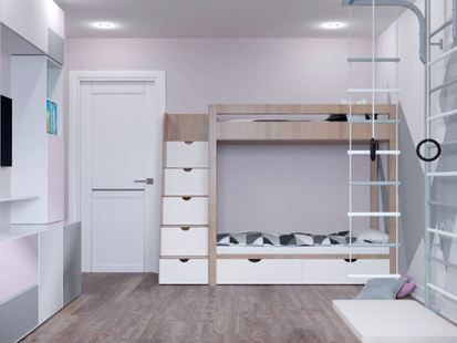 Фото № 4: Дизайн-проект трехкомнатной квартиры 84.02  м² Современный стиль для ЖК Лучи