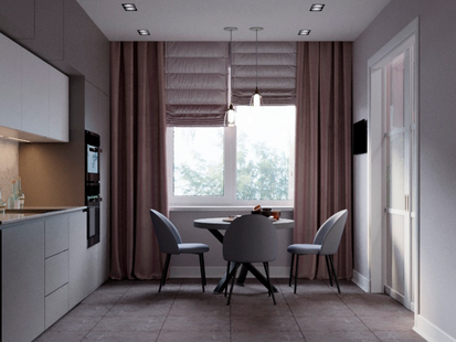 Фото № 6: Дизайн-проект трехкомнатной квартиры 84.02  м² Современный стиль для ЖК Лучи