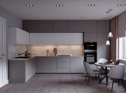 Фото № 5: Дизайн-проект трехкомнатной квартиры 84.02  м² Современный стиль для ЖК Лучи