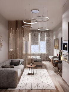 Фото № 4: Дизайн-проект квартиры-студии 30.13  м² Стиль Модернизм для ЖК Московский