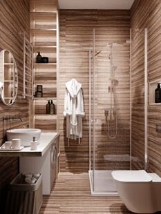 Фото № 3: Дизайн-проект квартиры-студии 30.13  м² Стиль Модернизм для ЖК Московский