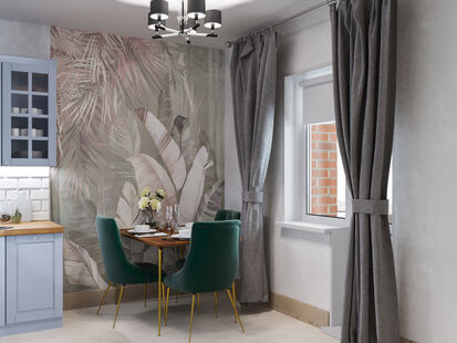 Фото № 1: Дизайн-проект однокомнатной квартиры 44.14  м² стиль Модернизм для ЖК Московский