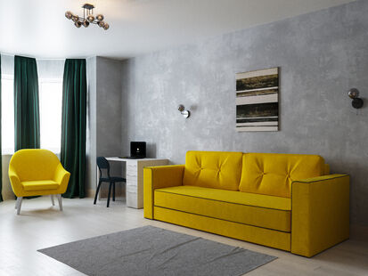 Фото № 6: Дизайн-проект однокомнатной квартиры 44.14  м² стиль Модернизм для ЖК Московский