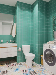 Фото № 3: Дизайн-проект однокомнатной квартиры 44.14  м² стиль Модернизм для ЖК Московский