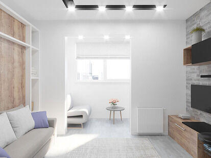 Фото № 6: Дизайн-проект квартиры-студии 25.94  м² стиль Модернизм для ЖК Полис на Неве