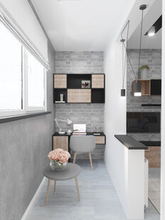 Фото № 4: Дизайн-проект квартиры-студии 25.94  м² стиль Модернизм для ЖК Полис на Неве