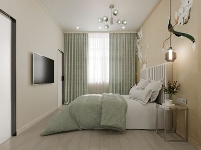 Фото № 3: Дизайн-проект однокомнатной квартиры 37.24  м² Стиль Контемпорари для ЖК Квартал Европа