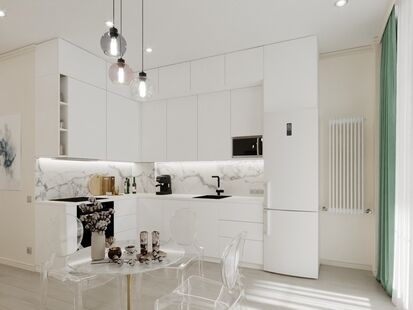 Фото № 1: Дизайн-проект однокомнатной квартиры 37.24  м² Стиль Контемпорари для ЖК Квартал Европа