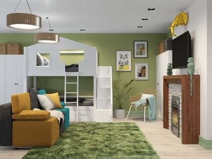 Фото № 4: Дизайн-проект детской 35.28  м² Стиль Фьюжн для ЖК Московский