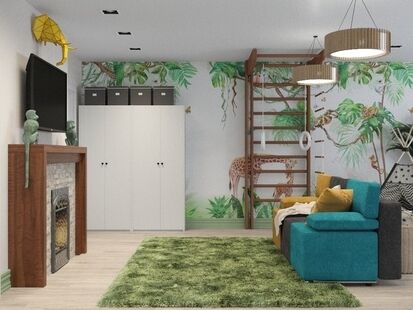 Фото № 5: Дизайн-проект детской 35.28  м² Стиль Фьюжн для ЖК Московский