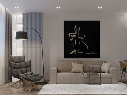 Фото № 1: Дизайн-проект двухкомнатной квартиры 55.5  м² Стиль Модернизм для ЖК Московский