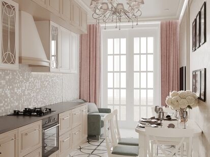 Фото № 6: Дизайн-проект трехкомнатной квартиры 107.46  м² Стиль Современная классика для ЖК Московский