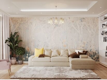 Фото № 4: Дизайн-проект трехкомнатной квартиры 107.46  м² Стиль Современная классика для ЖК Московский