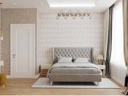 Фото № 5: Дизайн-проект трехкомнатной квартиры 107.46  м² Стиль Современная классика для ЖК Московский