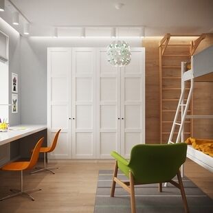 Фото № 3: Дизайн-проект трехкомнатной квартиры 79.93  м² Стиль Модернизм для ЖК Московский Город Парк