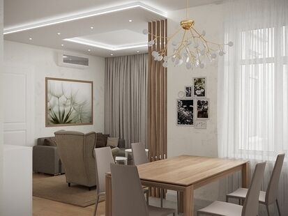 Фото № 4: Дизайн-проект трехкомнатной квартиры 79.93  м² Стиль Модернизм для ЖК Московский Город Парк