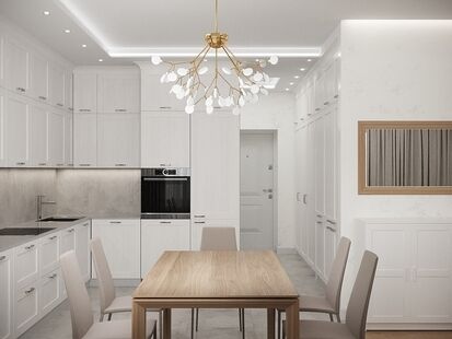 Фото № 5: Дизайн-проект трехкомнатной квартиры 79.93  м² Стиль Модернизм для ЖК Московский Город Парк