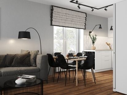 Фото № 3: Дизайн-проект двухкомнатной квартиры 55.86  м² Скандинавский стиль для ЖК Московский