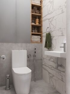 Фото № 3: Дизайн-проект однокомнатной квартиры 48.3  м² Стиль Лофт для этажа частного дома в ЖК Дабл