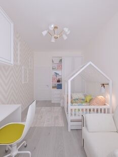 Фото № 5: Дизайн-проект трехкомнатной квартиры 68.2  м² Скандинавский стиль для ЖК Зил Арт