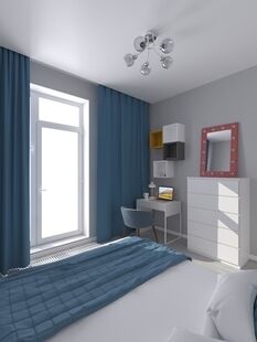 Фото № 2: Дизайн-проект трехкомнатной квартиры 68.2  м² Скандинавский стиль для ЖК Зил Арт