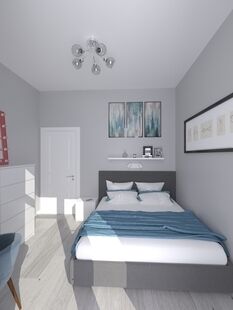 Фото № 6: Дизайн-проект трехкомнатной квартиры 68.2  м² Скандинавский стиль для ЖК Зил Арт