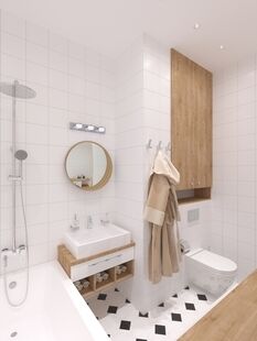 Фото № 3: Дизайн-проект трехкомнатной квартиры 68.2  м² Скандинавский стиль для ЖК Зил Арт