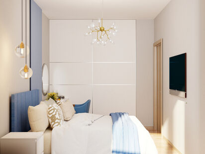 Фото № 5: Дизайн-проект двухкомнатной квартиры 54.38  м² Стиль Фьюжн для ЖК Московский