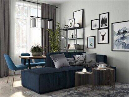 Фото № 5: Дизайн-проект двухкомнатной квартиры 55.22  м² Скандинавский стиль для ЖК Московский