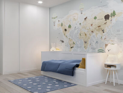 Фото № 6: Дизайн-проект трехкомнатной квартиры 78.9  м² Стиль Модернизм для ЖК Лучи