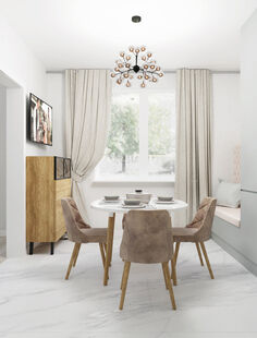 Фото № 5: Дизайн-проект трехкомнатной квартиры 78.9  м² Стиль Модернизм для ЖК Лучи