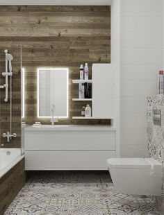 Фото № 2: Дизайн-проект трехкомнатной квартиры 78.9  м² Стиль Модернизм для ЖК Лучи